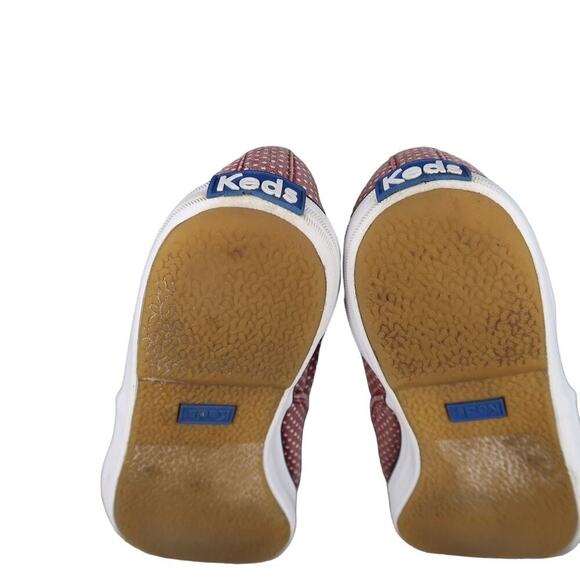 Keds Shoes Womens 8.5 Sneakers Casual Canvas Low Lace Up Polka Dot Red Trainers - Picture 10 of 11